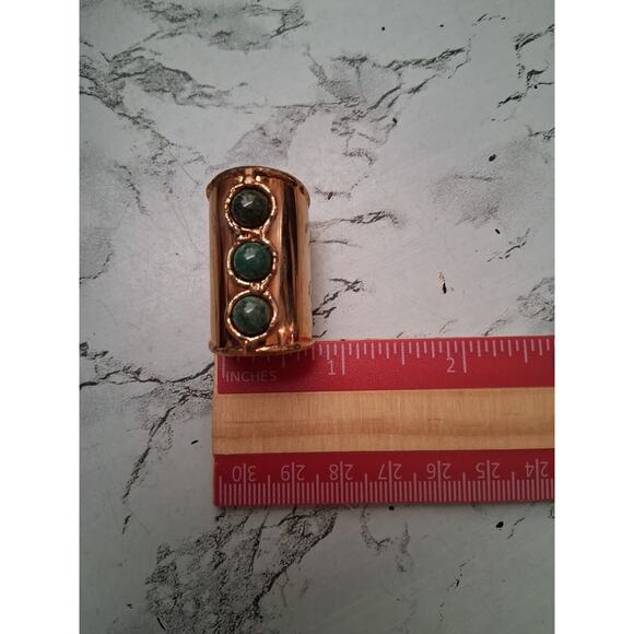 From St Xavier Kate Ring Rose Gold Tone/Green Gem Stone Carbochon NWT RE3386U - Picture 9 of 9